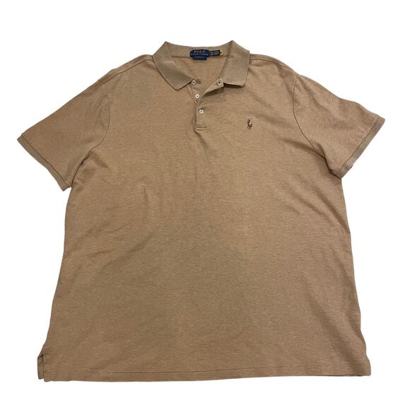 Polo Ralph Lauren XXL Classic Fit Polo Shirt | Tan Heather Cotton - Picture 1 of 9